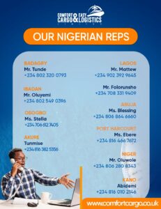 comfort cargo & easy logistics nigerian reps